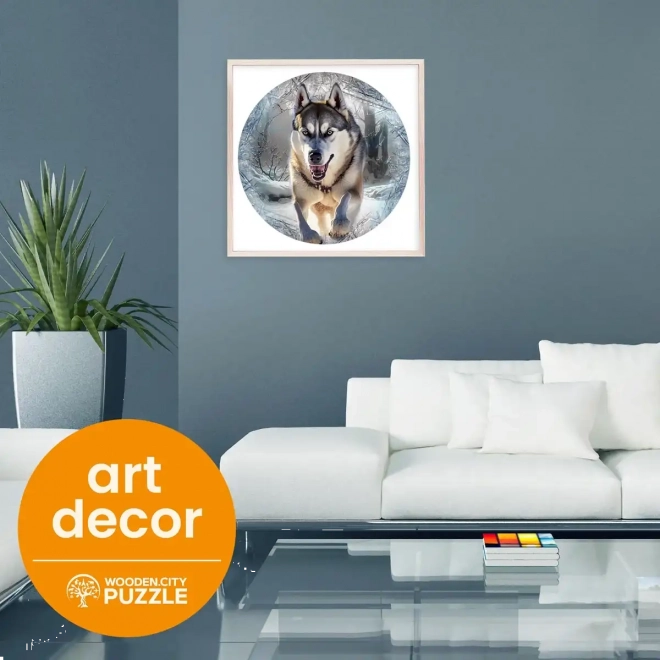 WOODEN CITY Drewniane puzzle Biegnący wilk 505 elementów EKO