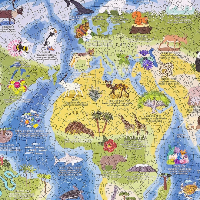 Okrągłe puzzle Ridley's Games Zagrożony świat 1000 elementów
