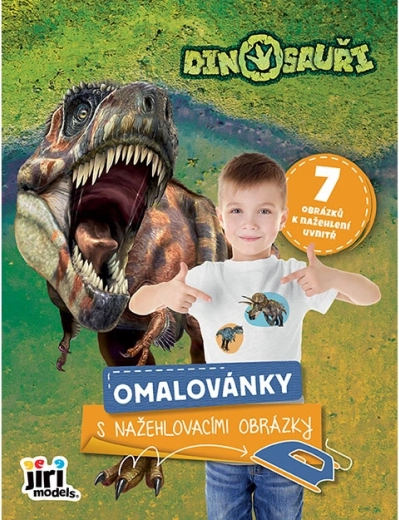 Kolorowanka z naprasowywanymi obrazkami dinozaury