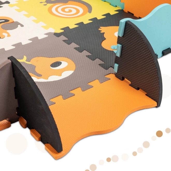 Kolorowe piankowe puzzle ze zwierzętami i kojcem - 25 sztuk