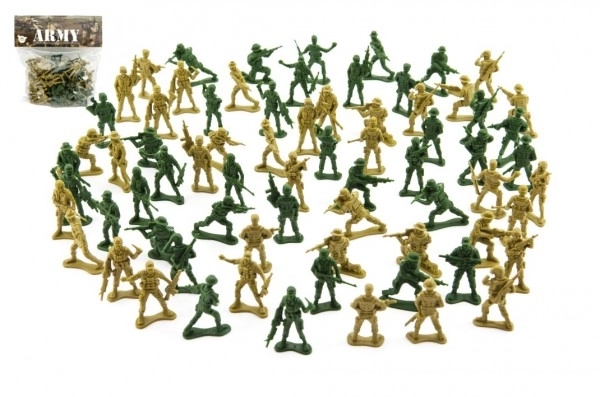 Zestaw żołnierzyki 150g 2 kolory plastik CZ design na karcie 18x19,5cm
