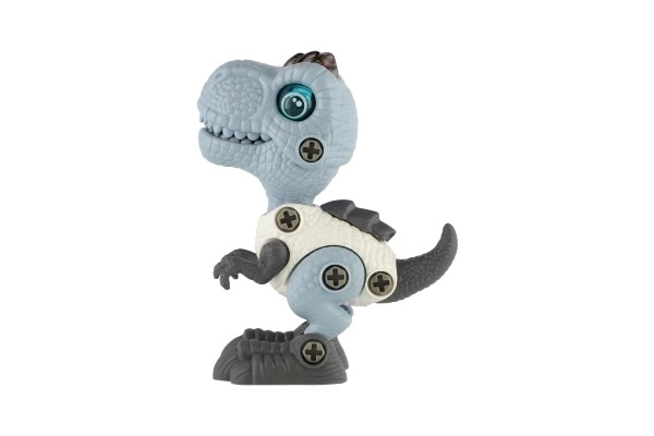 Dinozaur plastikowy do składania 12cm z wkrętakiem na baterie z światłem i dźwiękiem w pudełku 15x16x7cm