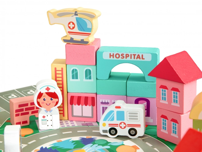 ECOTOYS Drewniane klocki Miasto