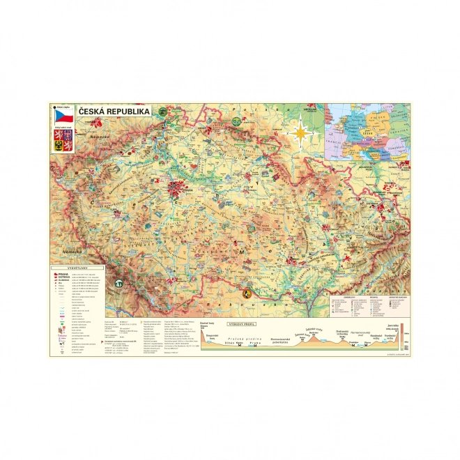 Puzzle Mapa Republiki Czeskiej - 500 elementów