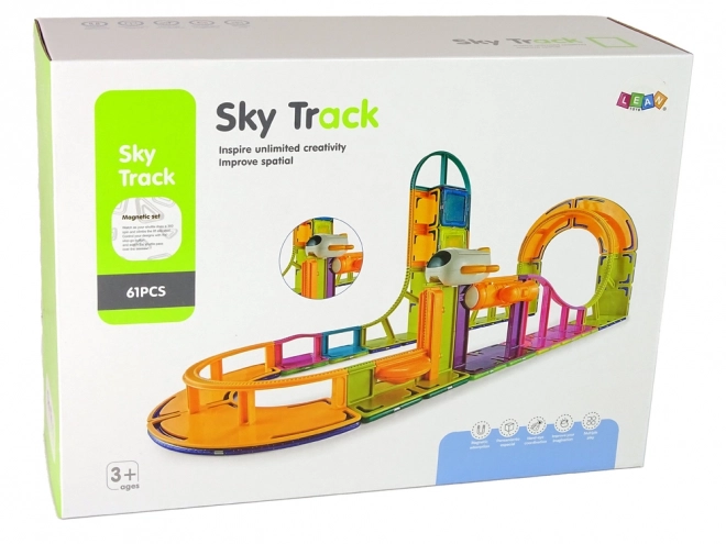 Budowlane magnetyczne klocki Sky Track 61 sztuk