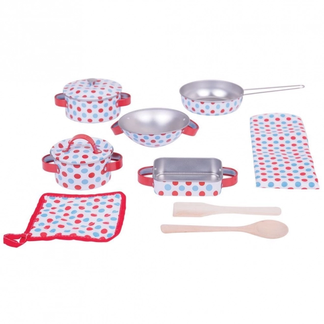 Bigjigs Toys Zestaw naczyń z kropkami