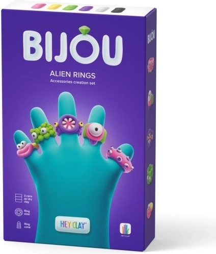 Zestaw do modelowania HEY CLAY Bijou Alien Rings – kosmiczne pierścionki