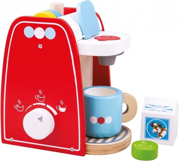 Drewniany ekspres do kawy BIGJIGS TOYS – czerwony