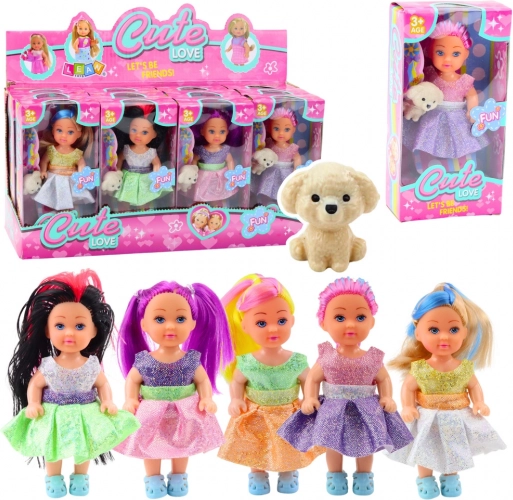 Mini laleczka w sukience z pieskiem