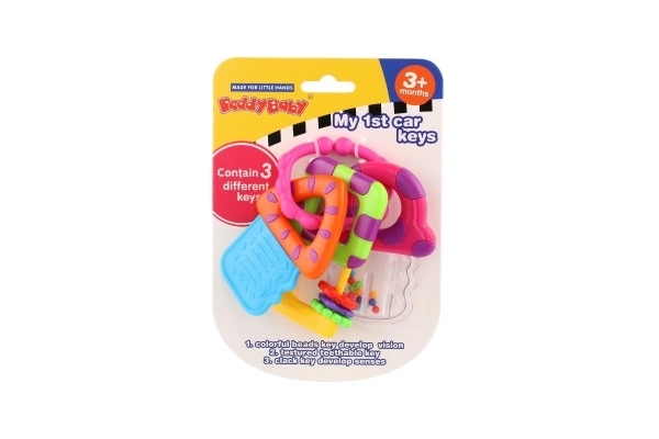 Gryzak/Grzechotka klucze plastikowe 10x12cm na karcie 3m+