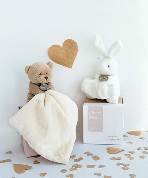 Doudou Zestaw prezentowy - misio z przytulanką 10 cm