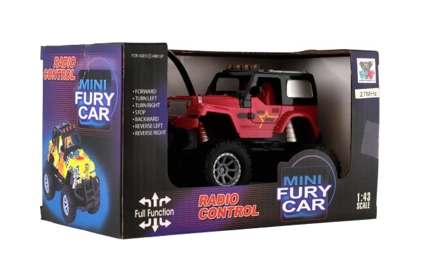 Auto RC terenowe 14cm plastik 27MHz na baterie ze światłem w pudełku 20x11x10cm