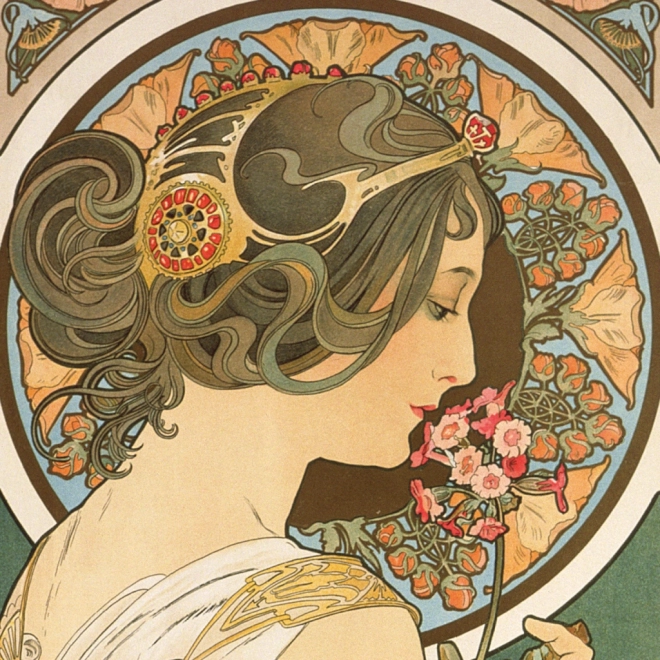 Kalendarz notatnikowy Alfons Mucha 2025, 30 × 30 cm