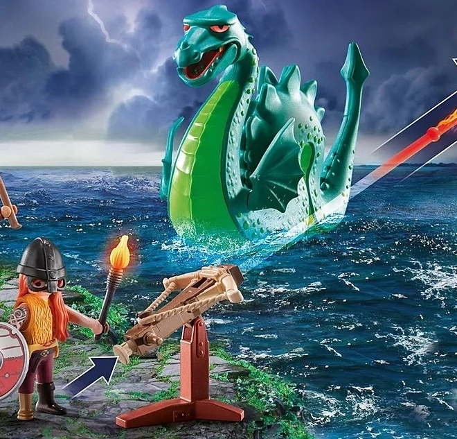 Zestaw figurek My Life Wiking z wężem morskim
