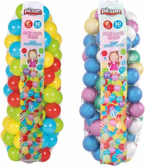 Piłki do basenu 9 cm 50 sztuk w siatce