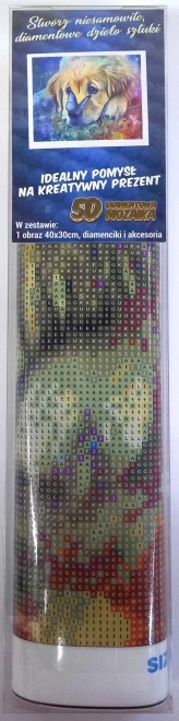 Norimpex Malowanie Diamentowe Pies z Motylem 30x40cm