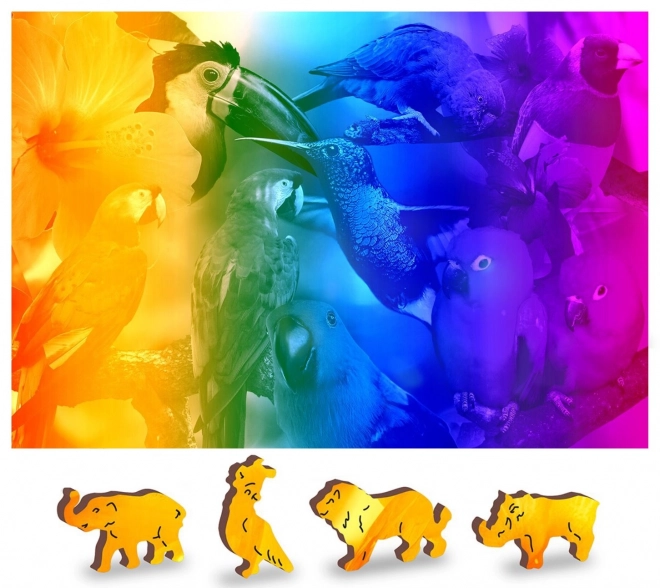 Drewniane puzzle Ptasie raj 2w1