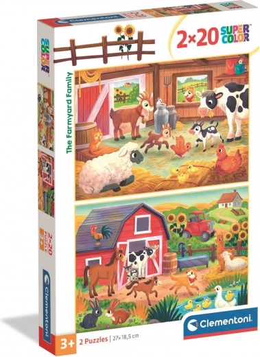 Puzzle Rodzina z farmy 2×20 elementów CLEMENTONI