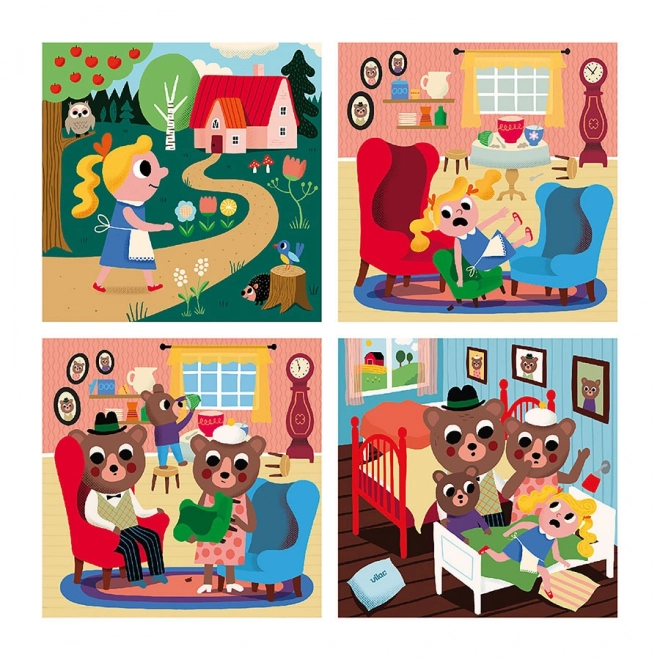 Vilac drewniane puzzle Złotowłosa 4 w 1