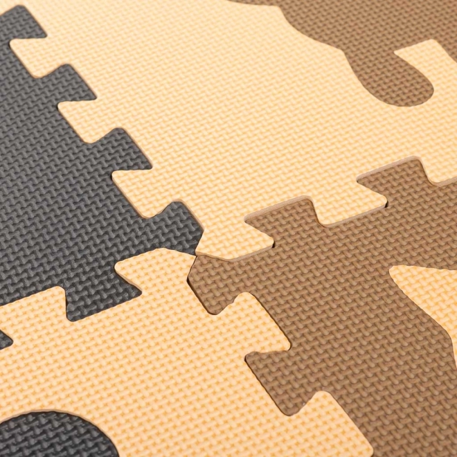 Brązowe piankowe puzzle z leśnymi zwierzątkami - 9 sztuk