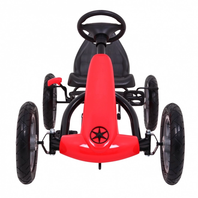 STAR gokart na pedały dla dzieci 3+ Czerwony + regulowane siedzenie + pompowane koła