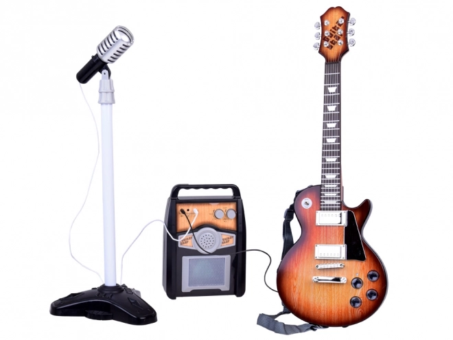Elektryczna gitara z mikrofonem i wzmacniaczem dla dzieci karaoke