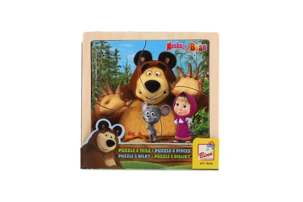Drewniane puzzle z myszką Masza i Niedźwiedź 15cm