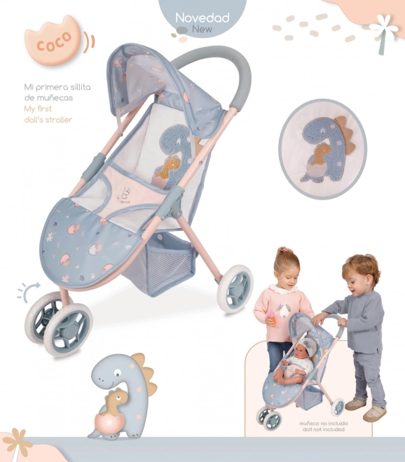 DeCuevas 90280 Sportowy wózek dla lalek trójkołowy COCO 2024 - 55 cm