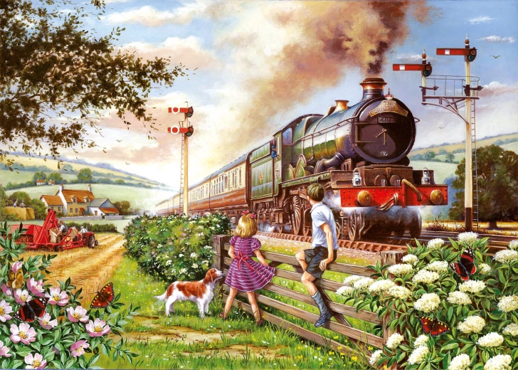 Puzzle Kolejowe dzieci 1000 elementów
