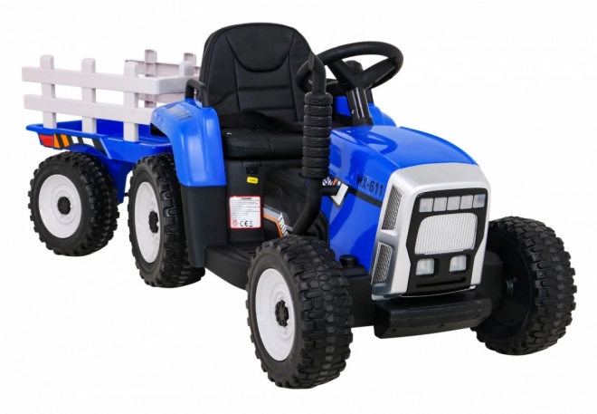 Dziecięcy traktor z przyczepą niebieski
