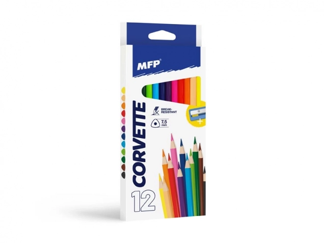 Kredki MFP 12 szt. trójkątne z temperówką