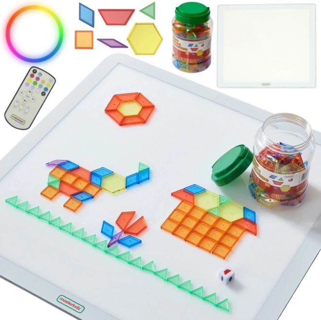 Kolorowy kwadratowy panel LED MASTERKIDZ z mozaiką Montessori 140 szt.