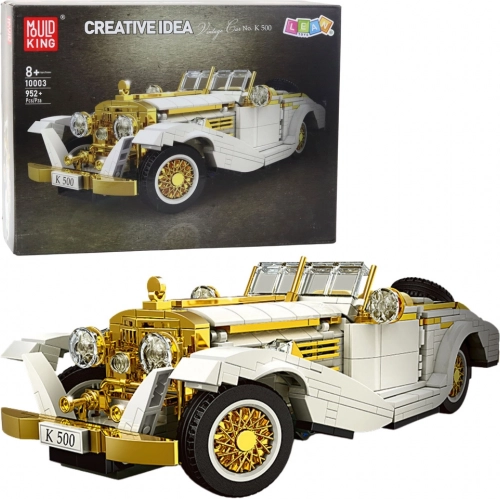 Klocki konstrukcyjne Retro auto K500 biało-złote