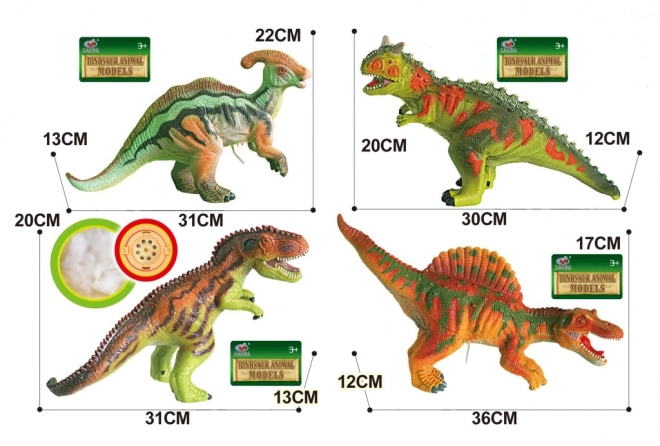 Miękki dinozaur 38 cm - 4 rodzaje