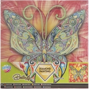 Malowanie diamentowe GRAFIX motyl 30 × 30 cm na drewnianej ramie