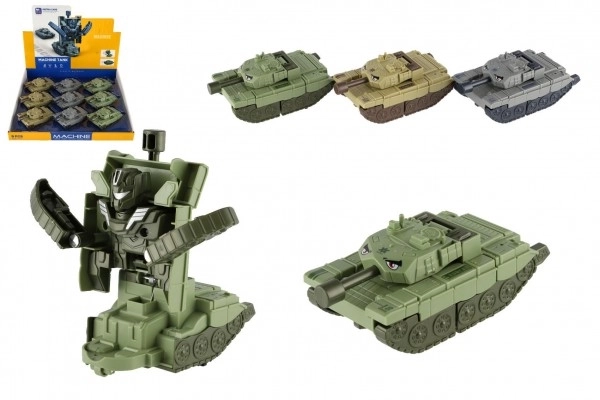 Czołg transformatorowy/robot plastikowy 14cm na bezwładnik 3 kolory