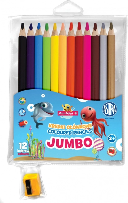Astra kredki Mini Mini Jumbo 12 szt. z temperówką