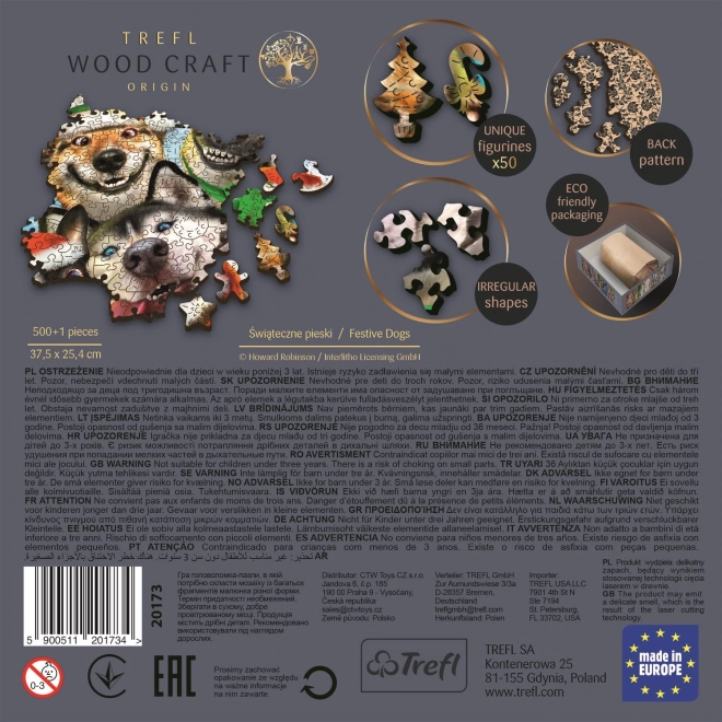 Drewniane puzzle Świąteczne psy 501 elementów