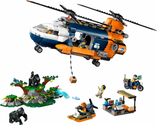LEGO City 60437 Helikopter do badań w dżungli na podstawowej bazie