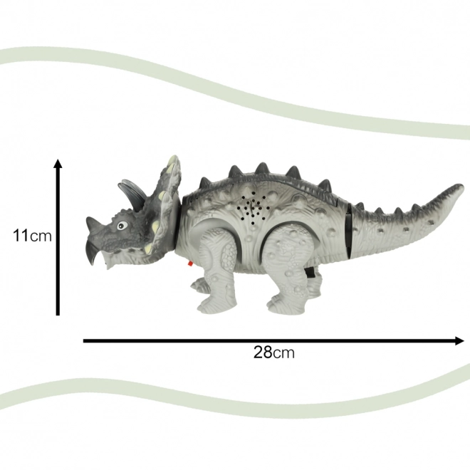 Dinozaur Triceratops na baterie Interaktywna zabawka chodzi, świeci, ryczy