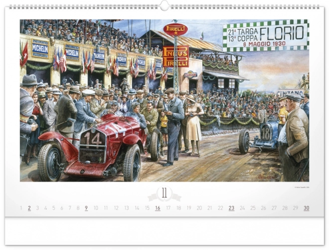 Kalendarz ścienny NOTIQUE Oldtimery – Václav Zapadlík 2025, 64 x 42 cm