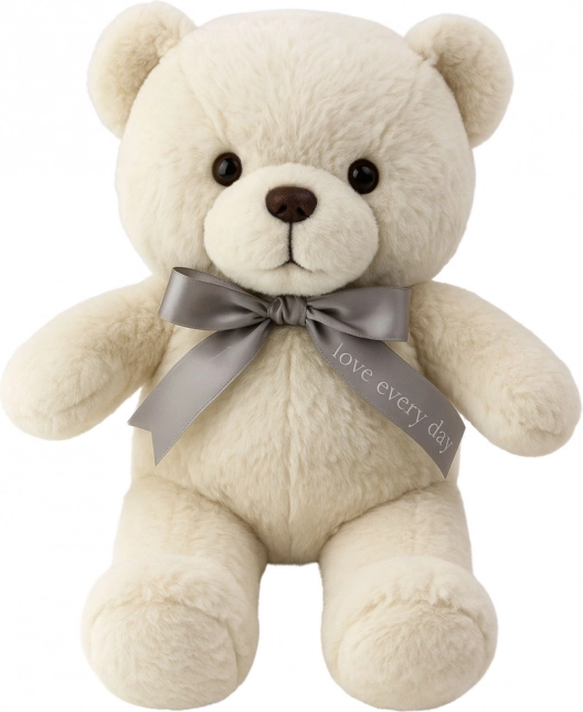 Pluszowy Miś z Kokardą 'Happy Every Day' Biały 55cm