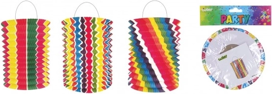 Papierowy lampion tęczowy walec 16 cm