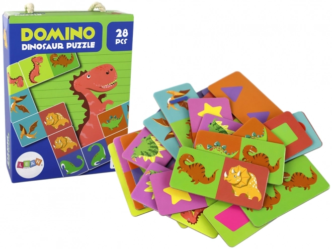Gra puzzle Obustronne domino Dinozaury - 28 części