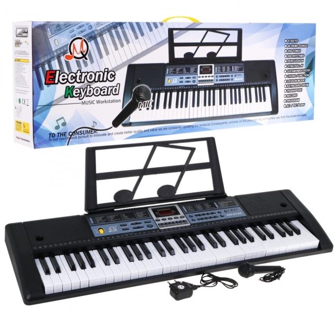 Elektroniczny instrument klawiszowy dla dzieci 5+ z trybem nauki i metronomem