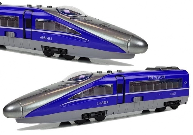 Pociąg Pendolino z napinaczem niebieski z dźwiękiem i światłami
