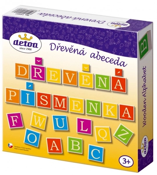 Drewniany alfabet - 60 elementów