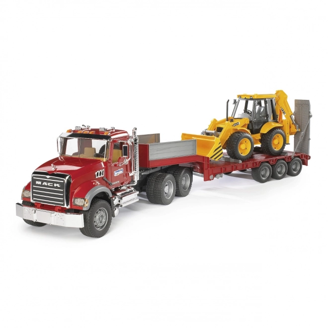 Bruder Ciężarówka MACK Granit z naczepą i traktor JCB
