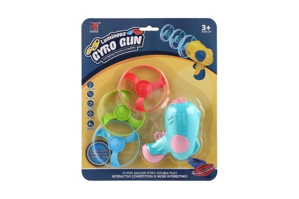 Wyrzutka 3szt. + pistolet starter plast 4 kolory na karcie 21,5x26x6cm