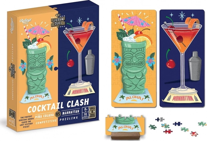 Puzzle Duel koktajlowy pojedynek: Piña Colada vs Manhattan 2×70 elementów